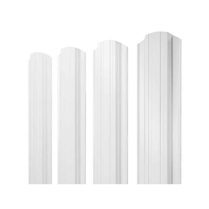 Штакетник Прямоугольный фигурный Grand Line 0,4 Полиэстер RAL 9003 Сигнальный Белый