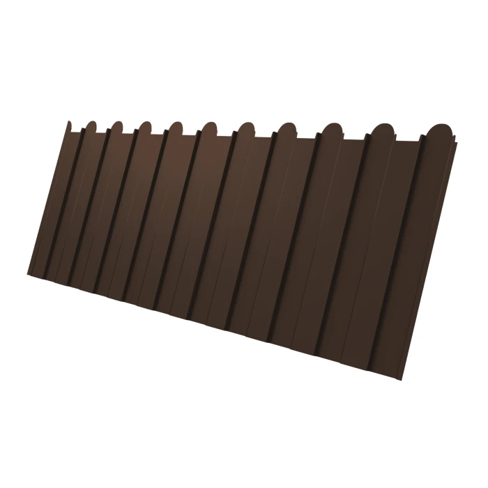 Профнастил фигурный C8 0.45 Полиэстер с пленкой RAL 8017 Шоколад