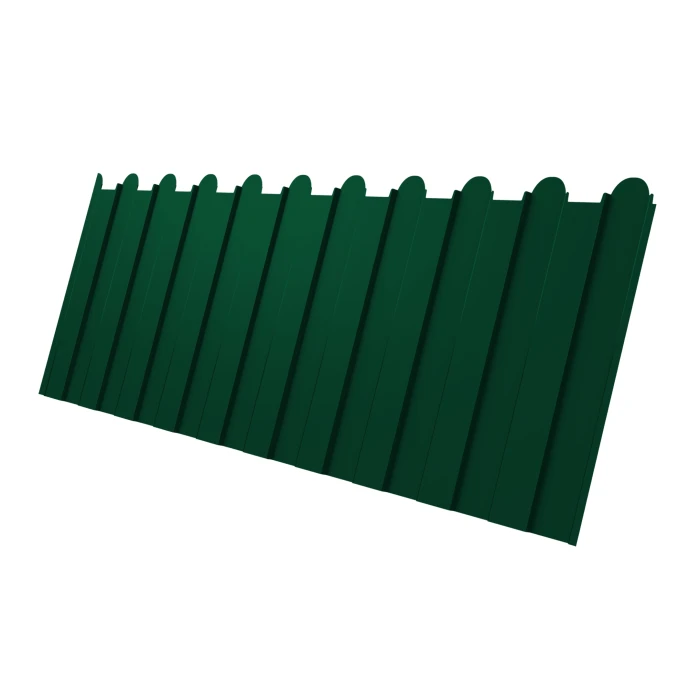 Профнастил фигурный C8 0.45 Полиэстер двусторонний RAL 6005 Зеленый мох